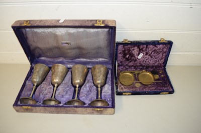 Lot 86 - CASED SILVER PLATED GOBLETS AND CASED...