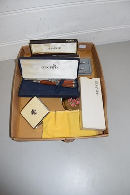 Lot 107 - MIXED LOT:  PARKER PENS, POWER COMPACT AND...