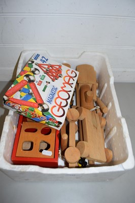 Lot 122 - WOODEN TOY TRAIN AND OTHER ITEMS
