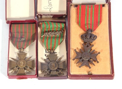 Lot 79 - Cased WWI Belgian Croix de Guerre, together...