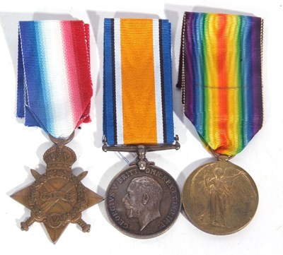 Lot 176 - WWI British medal trio: 1914-15 star, war...