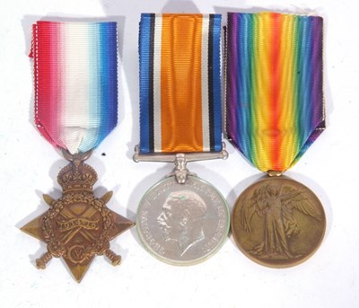 Lot 157 - WWI British medal trio: 1914-15 star, war...