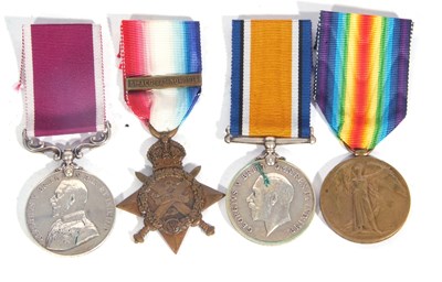 Lot 141 - WWI British medal group of 4 to include 1914...
