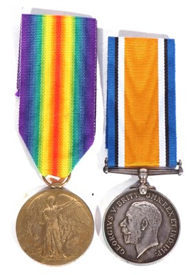 Lot 210 - WWI British medal pair - war medal and victory...