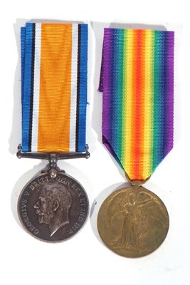 Lot 224 - WWI British medal pair - war medal, victory...