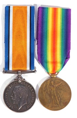 Lot 226 - WWI British medal pair - war medal, victory...