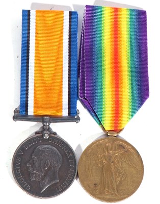 Lot 229 - WWI British medal pair - war medal, victory...
