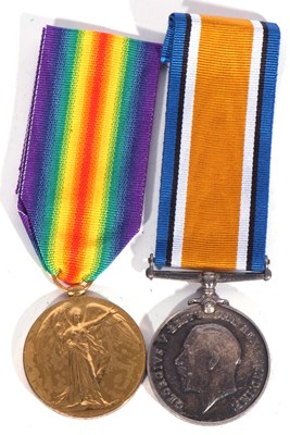 Lot 178 - WWI British medal pair - war medal, victory...