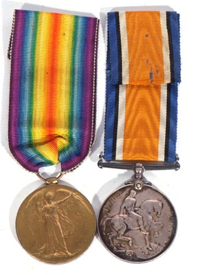 Lot 207 - WWI British medal pair - war medal, victory...