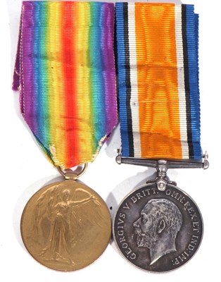 Lot 111 - WWI British medal pair - war medal, victory...