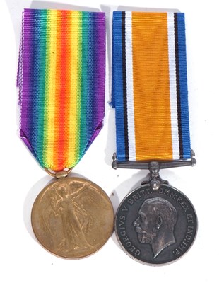 Lot 204 - WWI British medal pair - war medal, victory...