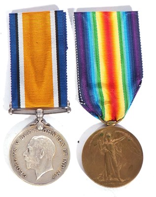 Lot 236 - WWI British medal pair - war medal, victory...