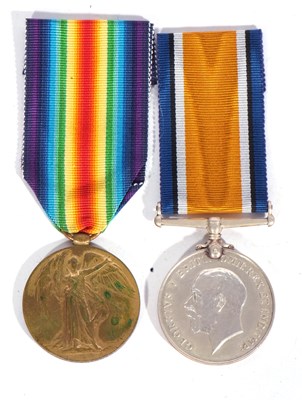 Lot 238 - WWI British medal pair - war medal, victory...
