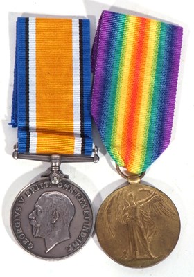 Lot 243 - WWI British medal pair - war medal, victory...