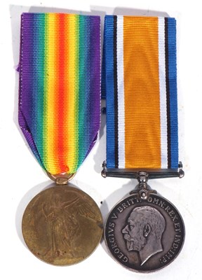 Lot 248 - WWI British medal pair - war medal, victory...
