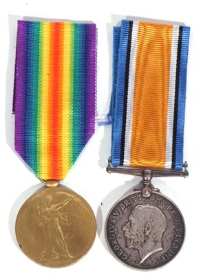 Lot 249 - WWI British medal pair - war medal, victory...