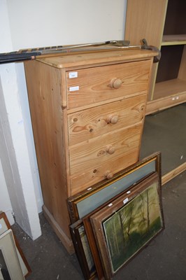 Lot 723 - A PEDESTAL PINE SIX DRAWER CHEST