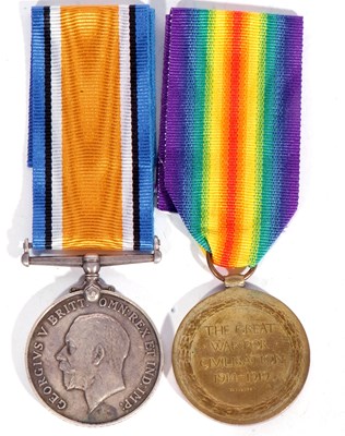Lot 256 - WWI British medal pair - war medal, victory...