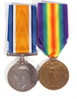 Lot 193 - WWI British medal pair - war medal, victory...