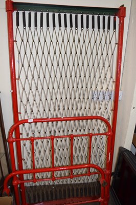 Lot 734 - RED PAINTED METAL SINGLE BED FRAME