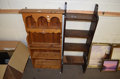 Lot 761 - TWO SMALL STAINED PINE SHELF UNITS