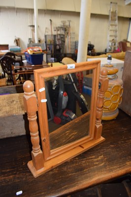 Lot 769 - PINE FRAMED DRESSING TABLE MIRROR