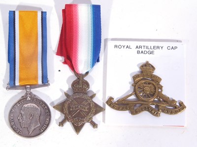 Lot 257 - WWI British medal Pair, 1914-15 star and war...