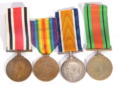 Lot 258 - WWI + WWII and Police medal group of 4: War...