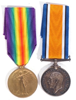 Lot 260 - WWI British medal Pair , war medal, victory...