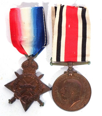 Lot 262 - WWI British medal pair, 1914-15 Star, Police...