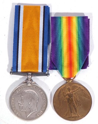 Lot 267 - WWI British medal pair, war medal and victory...