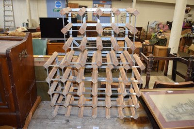 Lot 781 - TWO WOOD AND METAL WINE RACKS