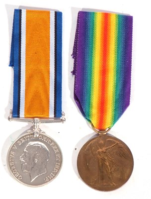 Lot 269 - WWI British medal pair, war medal + victory...