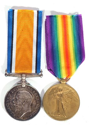 Lot 273 - WWI British medal pair - war medal, victory...