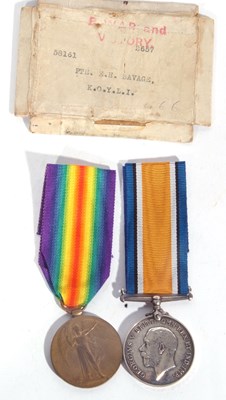 Lot 274 - WWI British medal pair - war medal, victory...