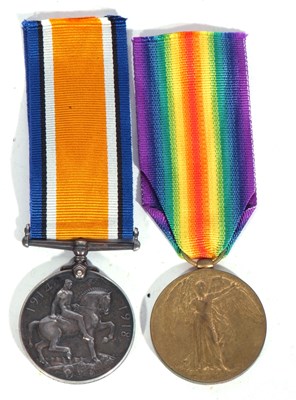 Lot 278 - WWI British medal pair - war medal, victory...