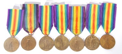 Lot 283 - Quantity of 7 WWI British victory medals: to S-...