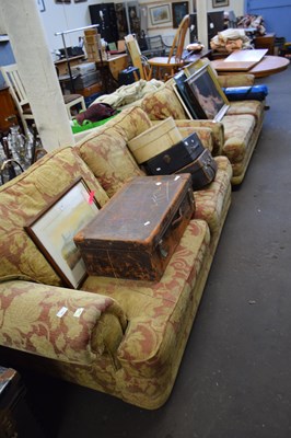 Lot 851 - A PAIR OF FLORAL SOFA'S