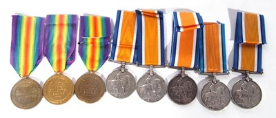 Lot 284 - Quantity of 8 WWI medals to ASC; war medal to...