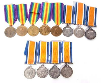 Lot 285 - Quantity of 12 WWI medals to RA: victory medal...