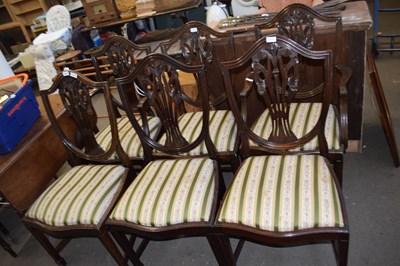 Lot 848 - SET OF SIX REPRODUCTION MAHOGANY DINING CHAIRS