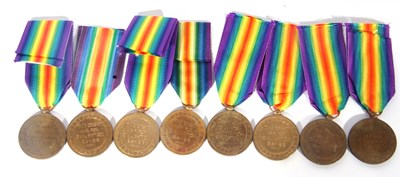 Lot 39 - Quantity of 8 WWI victory medals to include:...