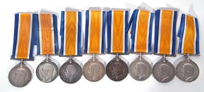 Lot 202 - Quantity of 8 WWI British war medals to...