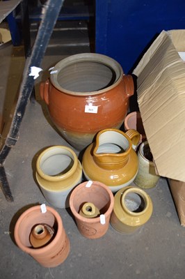 Lot 865 - MIXED LOT: VINTAGE EGG CROCK, VARIOUS STORAGE...