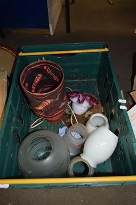 Lot 870 - BOX OF VARIOUS ASSORTED GLASS LIGHT SHADES,...