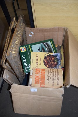 Lot 872 - BOX OF VARIOUS ASSORTED BOOKS, PICTURE FRAMES ETC