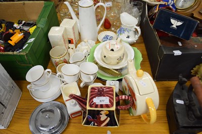 Lot 877 - MIXED LOT:  VARIOUS ASSORTED TEA WARES AND...