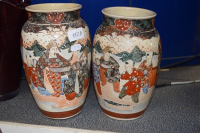 Lot 882A - PAIR OF JAPANESE SATSUMA VASES