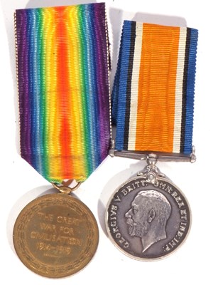 Lot 288 - WWI British medal group pair of war medal and...