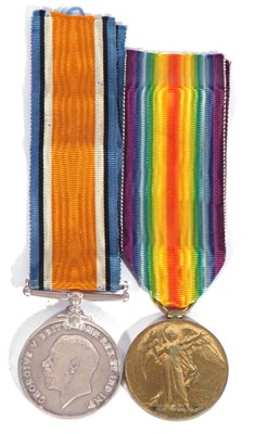 Lot 154 - WWI British medal group pair of war medal and...